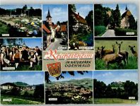 64385 W6101 Reichelsheim (Odenwald) - Schwimmbad Tracht Schloss Ortssstraße Wappen Kirche