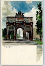 W8000 München Siegestor Kley, H. Künstlerkarte