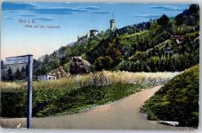 95028 W8670 Hof , Saale Lithographie Blick auf den Labyrinth