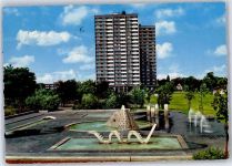 55116 W6500 Mainz a Rhein - im Volkspark Springbrunnen Hochhaus