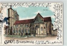 38100 W3300 Braunschweig 1905 Lithographie Dom