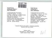 96231 W8623 Staffelstein , Oberfr Werbe AK Ferienwohnungen Traudl Wurmer