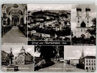 84347 W8340 Pfarrkirchen , Niederbay - Wallfahrtskirche Gartlberg Stadtbrunnen altes Rathaus Stadtweiher Stadtplatz