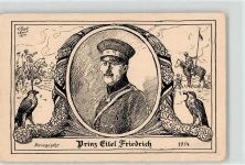 WK I Prinz Eitel Friedrich Soldat Pferd Banner sign. Adel Prinz Eitel Friedrich 1915 Künstlerkarte