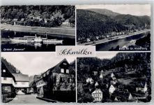 01814 O8320 Schmilka - Ortsteil Kamerun Elbe Elbdampfer Dorfstrasse