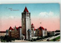 Posen Poznan Lithographie Schloss Straßenbahn