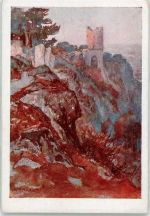 Mödling Schwarzer Turm Reckziegel, E Künstlerkarte