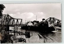24768 W2370 Rendsburg - Drehbrücke offen Schiff