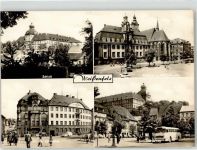 06667 O4850 Weißenfels , Saale - Schloss Rathaus Marienkirche Sparkasse Karl Marx Platz Omnibus