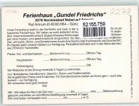 25946 W2278 Nebel , Amrum Werbe AK Gerienhaus Gundel Friedrichs