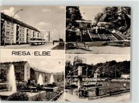 01587 O8400 Riesa - Karl Marx Städter Straße Omnibus Stadtpark Schwimmbad Greifswalder Straße