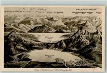 82431 W8111 Walchensee , Oberbay - Panoramakarte Kochelsee Verlag Ottmar Zieher