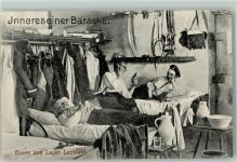 86836 W8933 Lager Lechfeld - 1908 Inneres einer Baracke