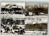 82467 W8101 Krün Foto AK Wildfütterung Krottenkopf
