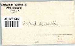 97633 W8741 Irmelshausen 1934 Gebrauchsspuren Gefallenen- Denkmal stark beschnitten