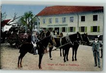 Festwagen mit Musik und Postillione AK Post 1913
