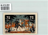 Brocken 1921 Notgeldschein Gutschein über 75 Pfennig Hexentanzplatz