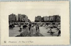 Middelkerke Foto AK La Plage et la Digue Strand Hund