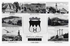 36115 W6414 Hilders - Hilders (6414) Leporello Hauptstrasse, Bartholomäus-Kirche, Milsburg, Wasserkuppe, Kreuzberg I-II (kleiner Einriss bei Leporello-Abdeckung)