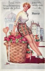 54000 Nancy - Nancy (Frankreich) Leporello Korb, Dame, signiert J. B. I