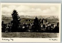 88161 W8998 Lindenberg i. Allgäu Foto AK WK II Stempel Kirche Berge