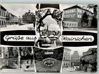 09661 O9260 Hainichen , Sachs KEINE AK Rathaus Gottlieb-Keller-Denkmal Blumenuhr Gellert-Denkmal Reichsbahn-Schule