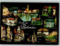 88709 W7758 Meersburg , Bodensee - Seestraße Unterstadttor Obertor und Bären Schloss Kloster Birnau Konstanz Konzilgebäude Basilika Lindau Hafeneinfahrt