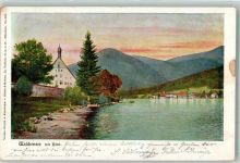 82431 W8111 Walchensee , Oberbay 1902 Lithographie / Künstlerkarte Klösterl am See