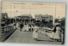 17375 O2111 Ahlbeck Foto AK Auf der Seebrücke