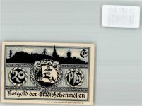 06679 O4860 Hohenmölsen 1921 Gebrauchsspuren Notgeldschein 20 Pfennig Rathaus
