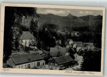 02797 O8806 Kurort Oybin - Panorama des Ortes mit Ev. Kirche Bahnpost Zittau Zug 828