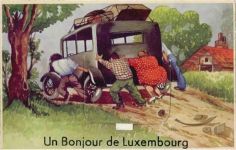 Luxembourg - Luxemburg (Luxemburg) Leporello, Auto muss geschoben werden I-II