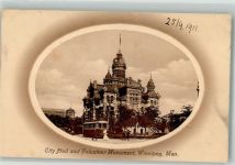 Winnipeg 1911 Foto AK Rathaus Straßenbahn