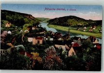 01829 O8306 Wehlen Stadt 1922 - Panorama des Ortes an der Elbe mit Ev. Kirche und Pötzscha