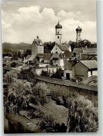 88316 W7972 Isny im Allgäu Foto AK Kirche St. Nikolaus St. Georg Wassertorturm