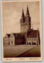 39576 O3500 Stendal Foto AK Rathaus Marien- Kirche