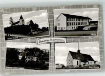 52531 W5132 Frelenberg Foto AK Kath. Kirche Schule Schloss Zweibrüggen Ev. Kirche