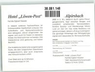 72275 W7297 Alpirsbach FOTO KEINE AK Hotel Löwen-Post