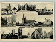 46509 W4232 Xanten 1955 Gebrauchsspuren Windmühle Kirche