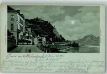 53424 W5480 Rolandseck 1900 Lithographie Mondschein
