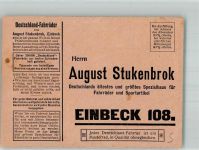 37574 W3352 Einbeck Gebrauchsspuren Fahrradfabrik August Stukenbrok Werbe AK
