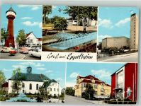 69214 W6904 Eppelheim , Baden Foto AK Pauluskirche Christkönig Kirche Wasserturm Wasserspiele Fotograf Hans Glogner