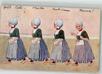 Tracht Niederlande B.K.W.I. 648-9 Holzschuh 1903 Künstlerkarte