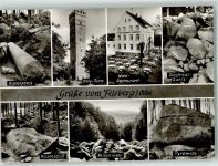 64686 W6147 Felsberg Foto AK Gasthaus Waldrestaurant Denkmal Riesensäule Aussichtsturm Ohly-Turm