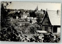 06507 O4304 Friedrichsbrunn Foto AK Panorama des Ortes mit der Bonhoeffer-Kirche