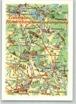 16798 O1432 Fürstenberg , Havel Foto AK Landkarte Gransee-Fürstenberg