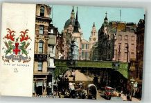 London 1909 Foto AK Ludgate Cirkus Wappen