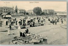 17375 O2111 Ahlbeck Foto AK Schwimmbad Strand