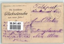 87534 W8974 Oberstaufen 1916 Gebrauchsspuren Feldpost WK I Winter
