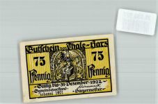 06502 O4308 Thale 1921 Notgeldschein 75 Pfennig